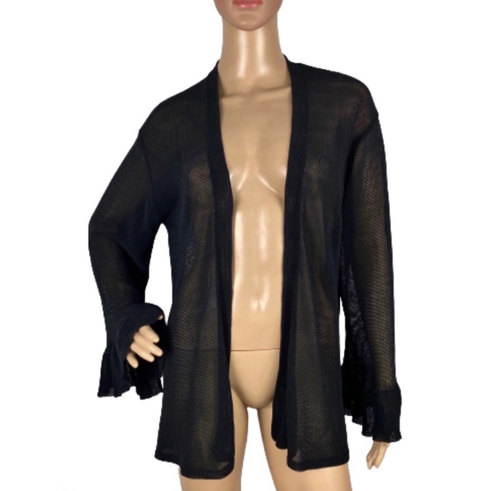 MILLY BLACK OPEN FRONT CARDIGAN